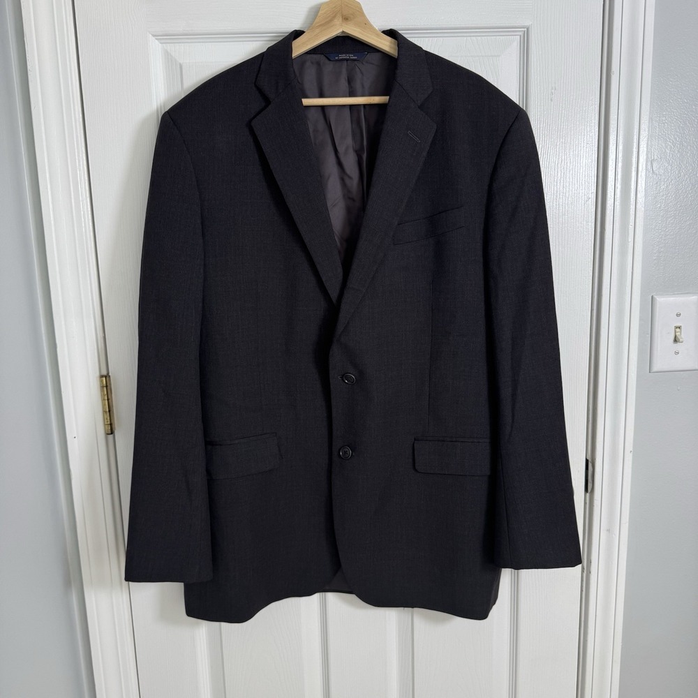 Brooks Brothers 1818 Madison Men's Blazer 44L Black Charcoal Wool Blend Italy